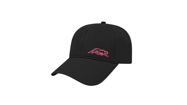 Predator Black Billiard Hat with Pink Embroidered Panther – One Size Fits All