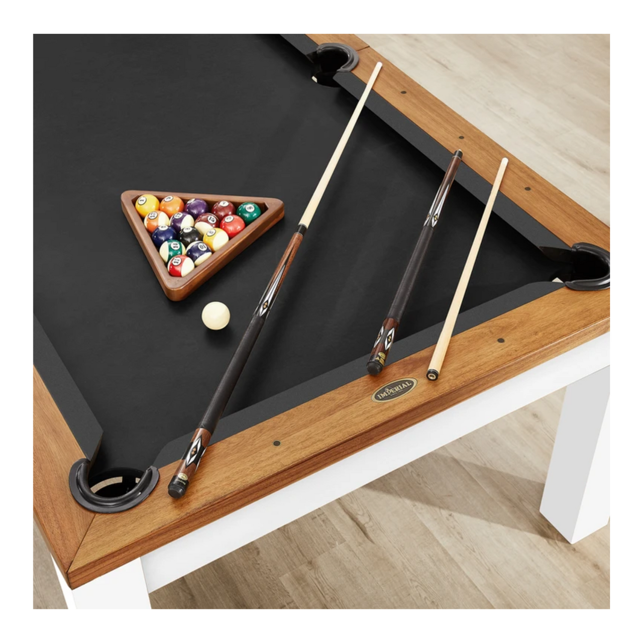 Imperial Penelope II Pool Table with Dining Top in Acacia & White - Image 3