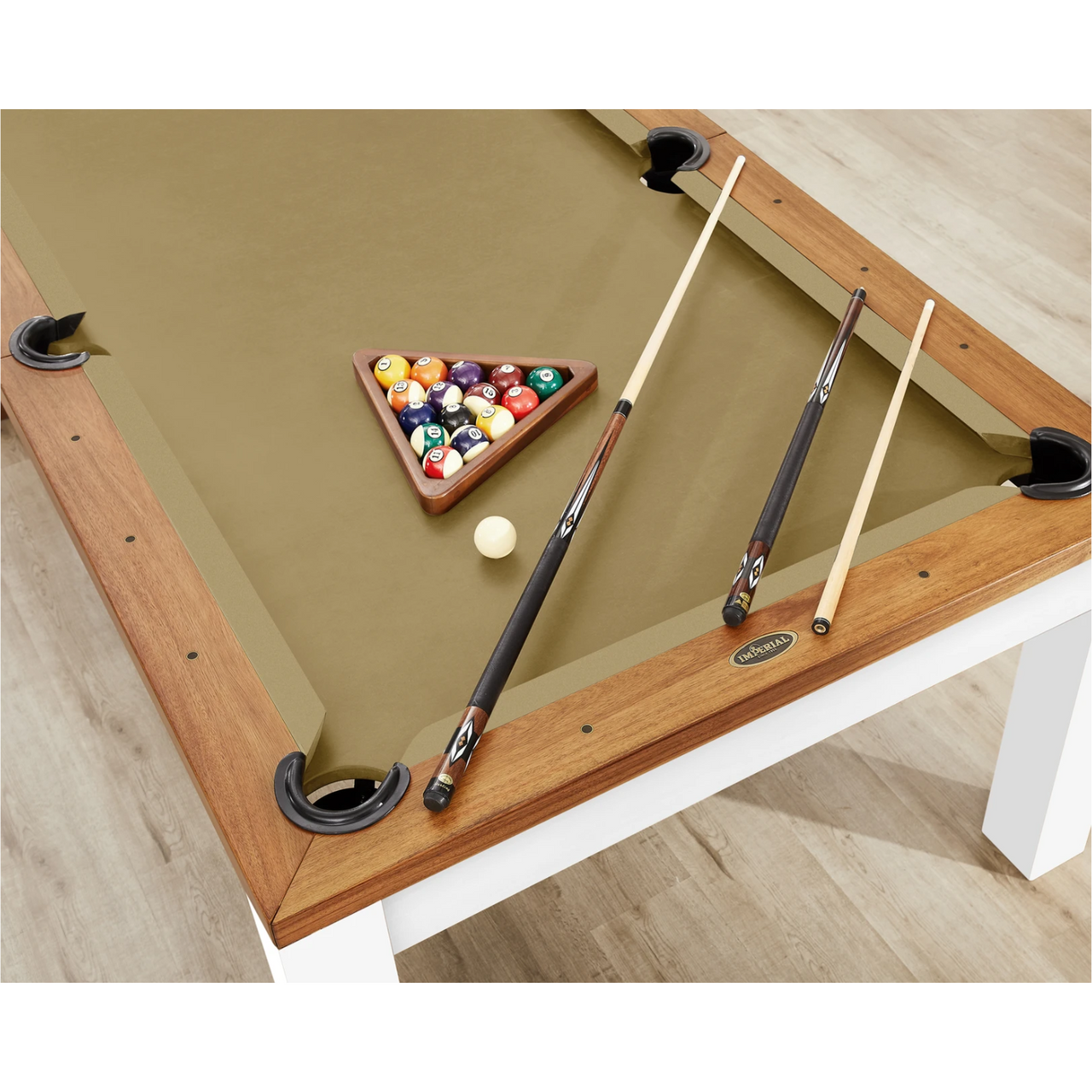Imperial Penelope II Pool Table with Dining Top in Acacia & White - Image 2