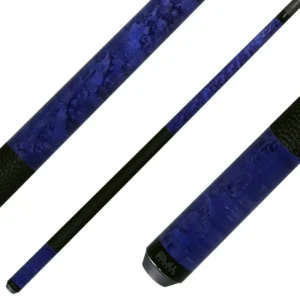 Bull Carbon Purple-Stained Birdseye Maple Play Cue with Textured Leather Wrap