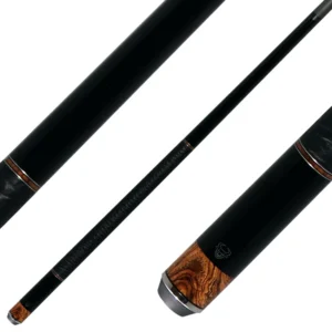 Bull Carbon Black with Bocote Inlays Play Cue with Textured Leather Wrap