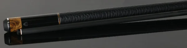 Bull Carbon Black with Bocote Inlays Play Cue with Textured Leather Wrap - Image 4